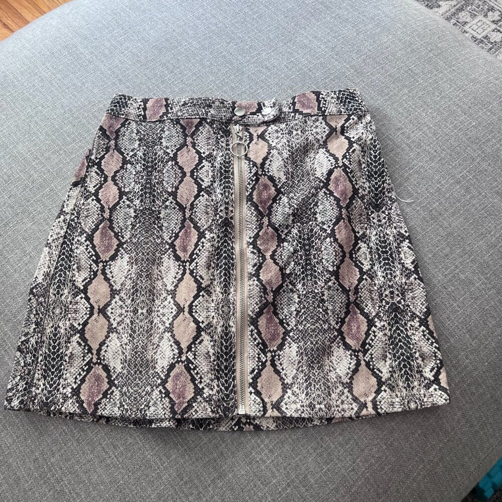 Pink snakeskin skirt